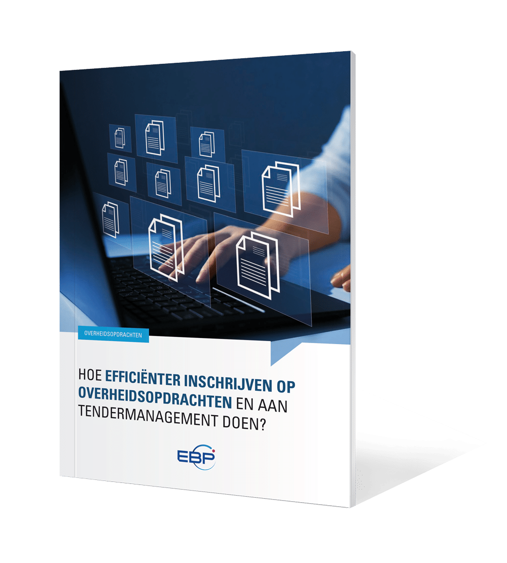 Cover van het e-book Hoe efficiënter inschrijven op overheidsopdrachten en aan tendermanagement doen?