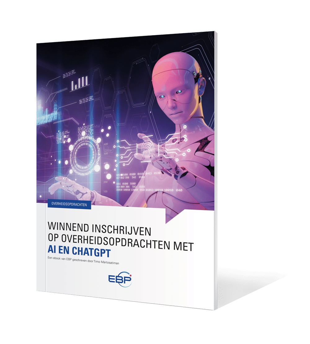 Cover van het e-book Winnend inschrijven op overheidsopdrachten met AI en ChatGPT